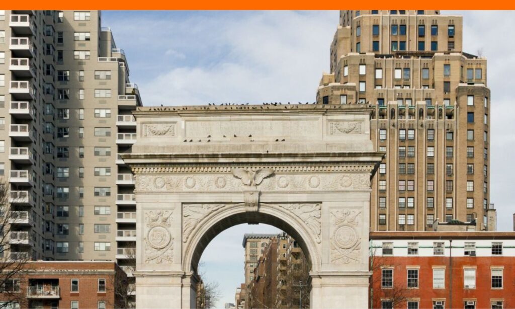 NYU campus view with buildings