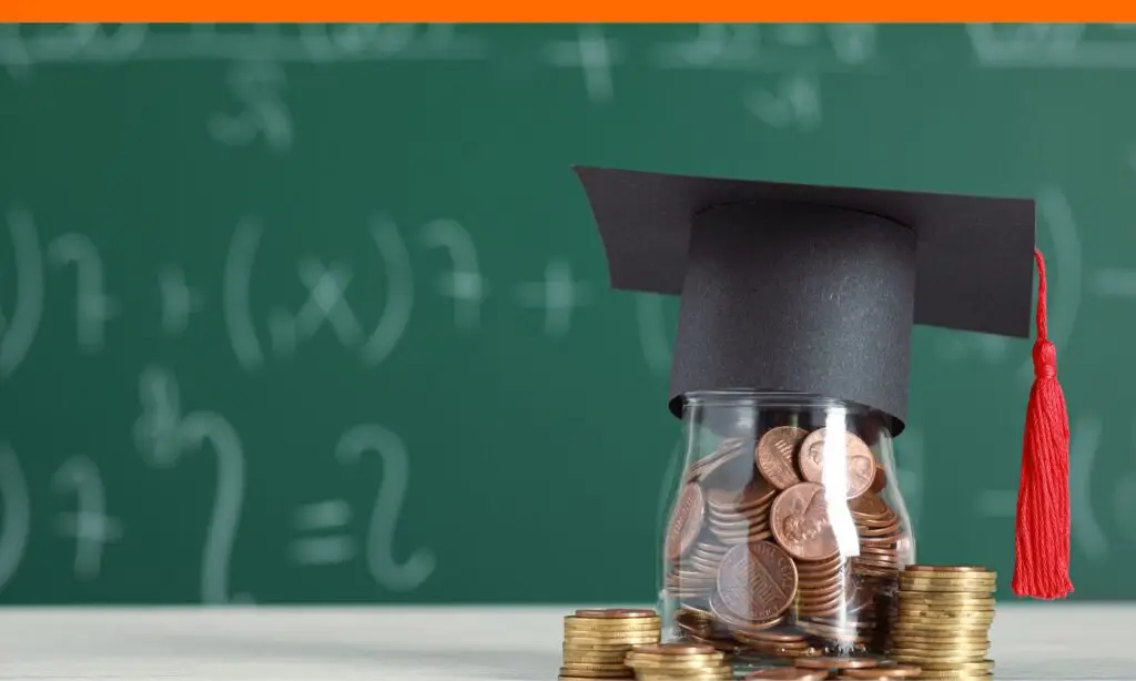 money in a jar with grad hat are scholarships hard to get