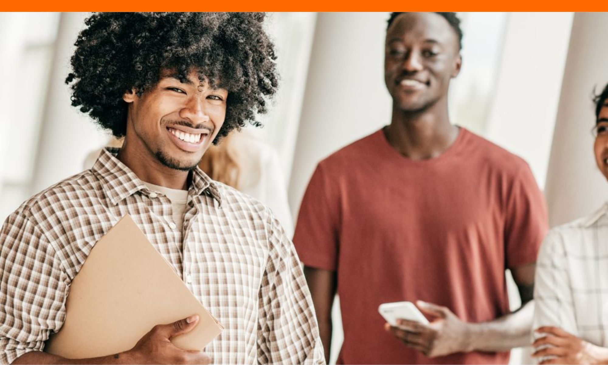 College students smiling on campus